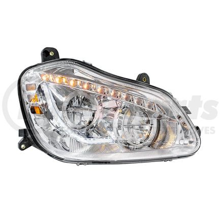 35890 by UNITED PACIFIC - Headlight - Passenger (RH), 45 LED, Chrome Inner Housing, Sequential