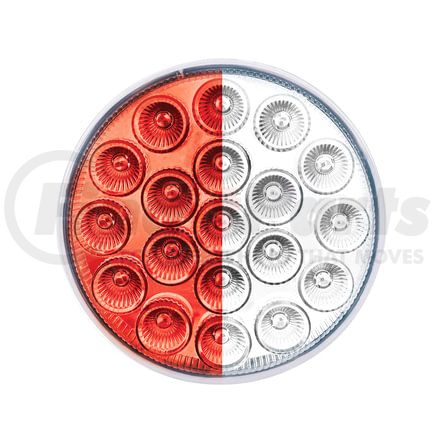 35950 by UNITED PACIFIC - 4" Round Double Fury Stop and Turn Light with 19 Red and White LED Clear Lens