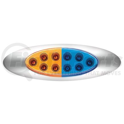 35955 by UNITED PACIFIC - Clearance Light - (10) Blue LED, Clear Lens, Oval, Double Fury Light