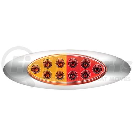 35958 by UNITED PACIFIC - Clearance Light - (10) Red and Amber LED, Clear Lens, Oval, Double Fury Light