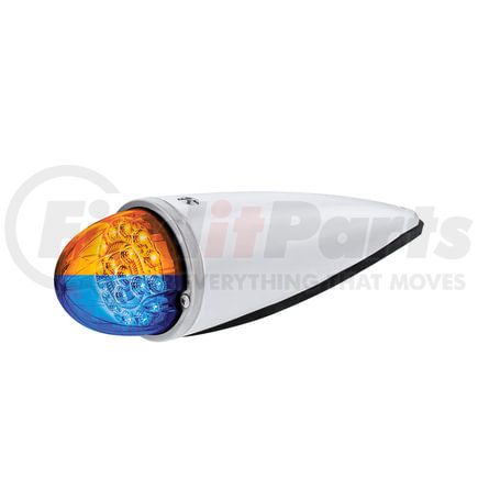 35964 by UNITED PACIFIC - Truck Cab Light - (17) Amber and Blue LED, Clear Lens, Torpedo Style, Double Fury