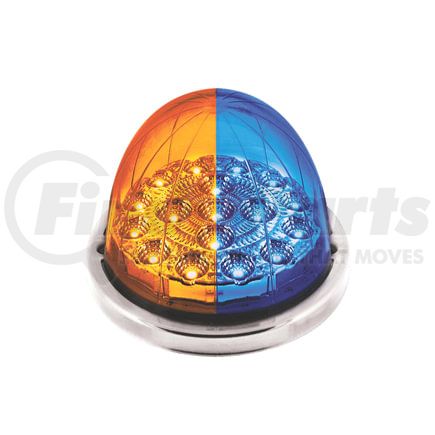 35974 by UNITED PACIFIC - Marker Light - (17) Amber and Blue LED, Clear Lens, Double Fury, Watermelon Style