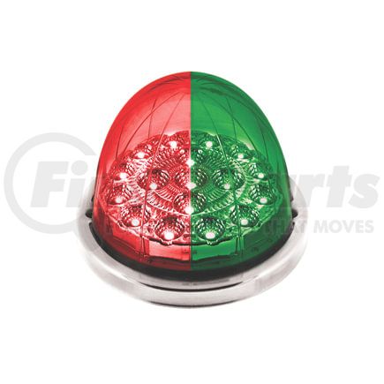 35980 by UNITED PACIFIC - Marker Light - (17) Red and Green LED, Clear Lens, Double Fury, Watermelon Style