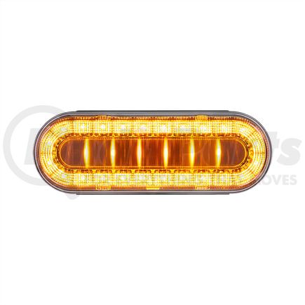 36103 by UNITED PACIFIC - Brake / Tail / Turn Signal Light - 6", Oval, 30 LED, Amber LED, Clear Lens, I-Series Lumos Light