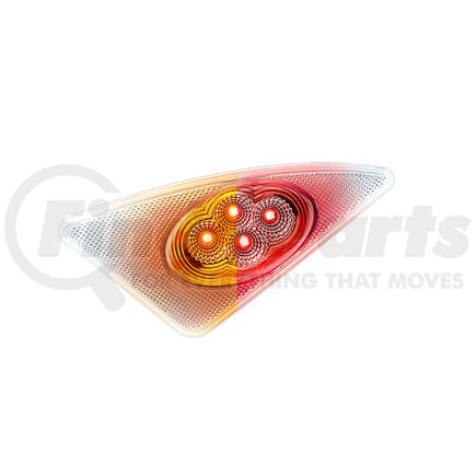 36158 by UNITED PACIFIC - Double Fury Turn Signal Light - Driver Side (LH), 4 Amber and Red LED, Clear Lens