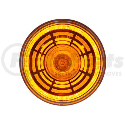 36574 by UNITED PACIFIC - Clearance/Marker Light - 4 LED, 2" Round, Abyss Lens Design, with Plastic Housing, Amber LED/Amber Lens