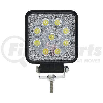 36618 by UNITED PACIFIC - Work Light - Flood Light, Vehicle-Mounted, 9 High Power, LED, 4-1/4" Square "Competition Series"