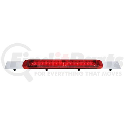 36713 by UNITED PACIFIC - Mud Flap Hanger - Mud Flap Plate, Top, Chrome, with 19 LED 17" Light Bar, Red LED/Red Lens