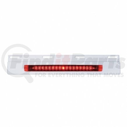 United Pacific 36715 Mud Flap Hanger Mud Flap Plate - Stainless Steel, Top, with 19 LED 17" Light Bar, Red LED/Red Lens