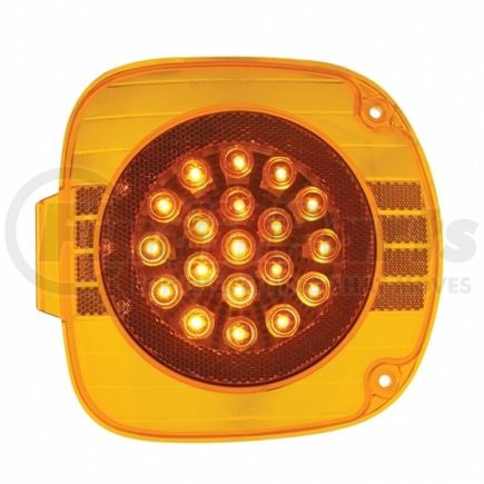 36769 by UNITED PACIFIC - Turn Signal Light - 22 LED, with Chrome Reflector, Amber LED/Amber Lens, for Freightliner