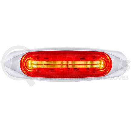 36816 by UNITED PACIFIC - Clearance/Marker Light - 4 LED LightTrack, Red LED/Red Lens, With Chrome Bezel