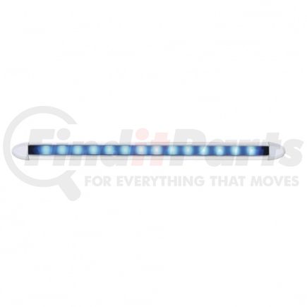 36876 by UNITED PACIFIC - Light Bar - Slim, Auxiliary Light, Blue LED, Clear Lens, Chrome/Aluminum Housing, 14 LED Light Bar, Double-Side Tape Mount