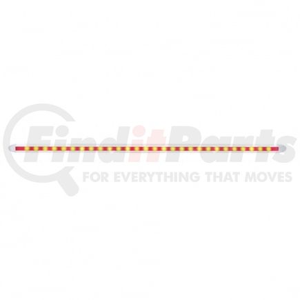 36881 by UNITED PACIFIC - Light Bar - Slim, Auxiliary Light, Red LED, Clear Lens, Chrome/Aluminum Housing, 28 LED Light Bar, Double-Side Tape Mount