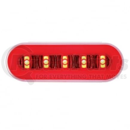 36924BRK by UNITED PACIFIC - Brake/Tail/Turn Signal Light - 22 LED 6" Oval "Glo" Halo, Kit, Red LED/Red Lens
