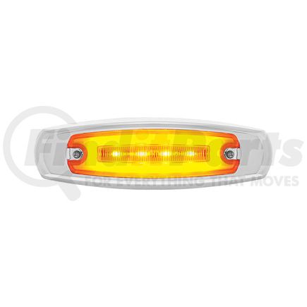 36980B by UNITED PACIFIC - Clearance/Marker Light - with Bezel, 16 LED, "Glo", Rectangular, Amber LED/Amber Lens