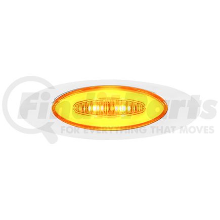 36986 by UNITED PACIFIC - Clearance/Marker Light - M5 Millenium "Glo" Light, Amber LED/Clear Lens, with Chrome Plastic Bezel, 6 LED