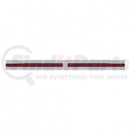 37108 by UNITED PACIFIC - Mud Flap Hanger - Mud Flap Plate, Top, Chrome, with Two 19 LED 24" Reflector Light Bars, Red LED/Red Lens