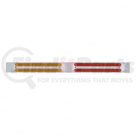 37210 by UNITED PACIFIC - Mud Flap Hanger - Mud Flap Plate, Top, Chrome, with Four 10 LED 9" Light Bars, Amber & Red LED/Amber & Red Lens