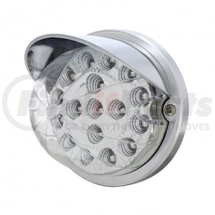 37284 by UNITED PACIFIC - Truck Cab Light - 17 LED Watermelon Clear Reflector Flush Mount Kit, with Visor, Amber LED/Clear Lens