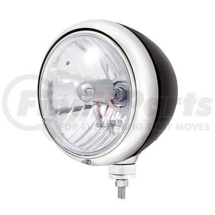 32652 by UNITED PACIFIC - Guide Headlight - 682-C Style, RH/LH, 7", Round, Powdercoated Black Housing, Crystal H4 Bulb