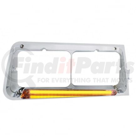 32705 by UNITED PACIFIC - Headlight Bezel - 24 LED, with "Glo" Light, Clear Lens, for Freightliner FLD