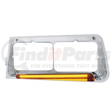 32702 by UNITED PACIFIC - Headlight Bezel - LH, 24 LED, with "Glo" Light, Amber Lens, for Freightliner FLD