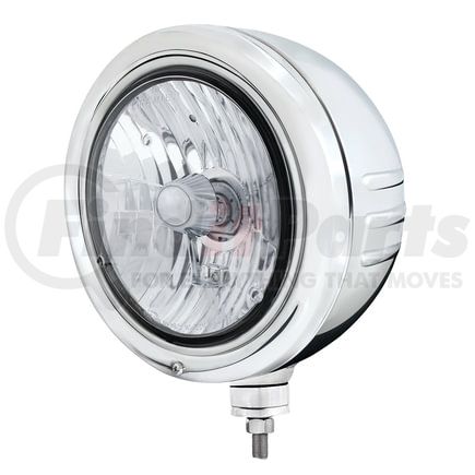 32768 by UNITED PACIFIC - Headlight - Round, with H4 Halogen Crystal, Stainless Steel Housing, Classic Style