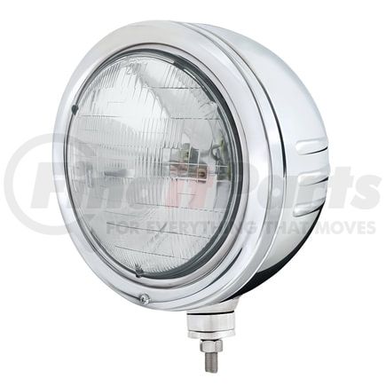 32773 by UNITED PACIFIC - Headlight - Embossed Stripe, 5 LED, RH/LH, 7", Round, Polished Housing, H6024 Bulb, Bullet Style Bezel