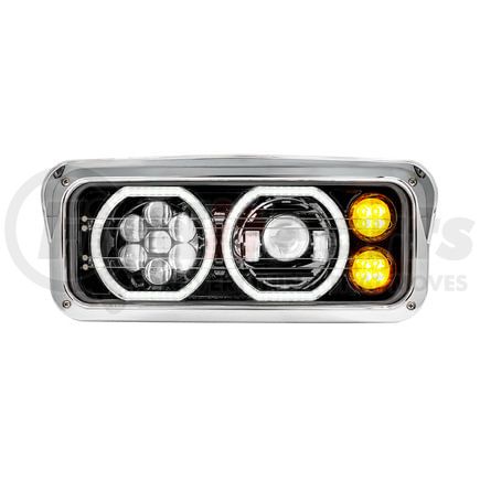 32878 by UNITED PACIFIC - Headlight - Driver Side (LH), All LED, Black Inner Housing High Power Heated