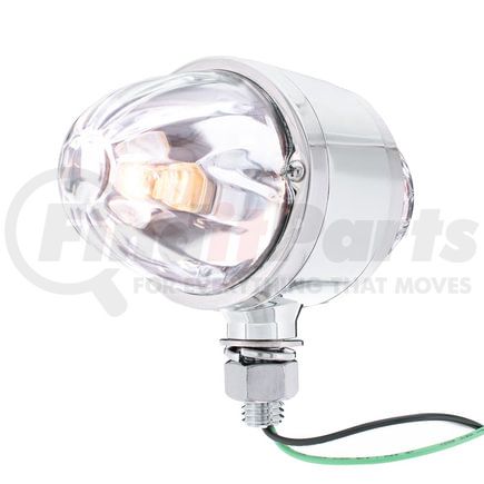 33019 by UNITED PACIFIC - Marker Light - Clear, LED, Double Face, Chrome Housing, Watermelon Style