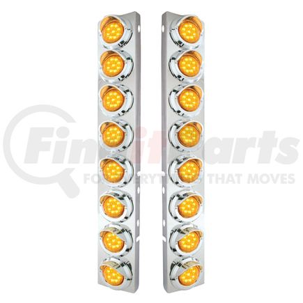 33600 by UNITED PACIFIC - Air Cleaner Light Box Panel - Stainless Steel, with 16 Amber LED/Lens and Visor