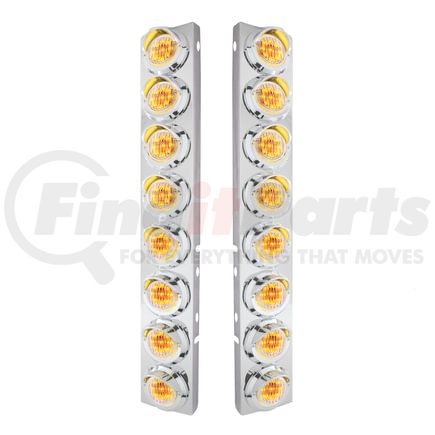 33601 by UNITED PACIFIC - Air Cleaner Light Box Panel - Stainless Steel, with 16 Amber LED, Clear Lens and Visor