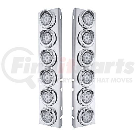 33611 by UNITED PACIFIC - Air Cleaner Light Box Panel - Stainless Steel, 12 Cutouts, Amber LED, Clear Lens, Reflector, with Visor