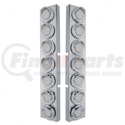 33627 by UNITED PACIFIC - Air Cleaner Light Box Panel - Stainless Steel, with 14 Amber LED, Clear Lens and Visor