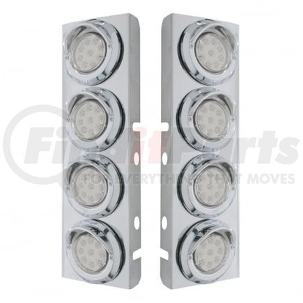 33619 by UNITED PACIFIC - Air Cleaner Light Box Panel - Stainless Steel, 8 Cutouts, Amber LED, Clear Lens, Reflector, with Visor