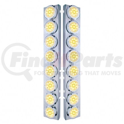 33703 by UNITED PACIFIC - Air Cleaner Light Box Panel - Stainless Steel, 16 Cutouts, Amber LED, Clear Lens, Reflector, with Bezel