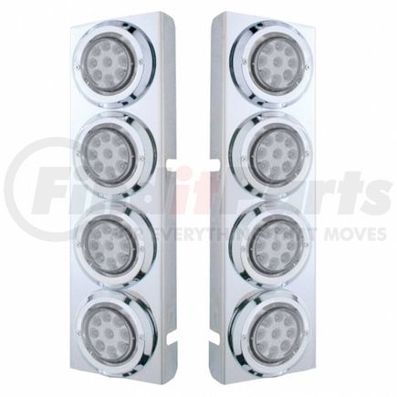 33719 by UNITED PACIFIC - Air Cleaner Light Box Panel - Stainless Steel, 8 Cutouts, Amber LED, Clear Lens, Reflector, with Bezel