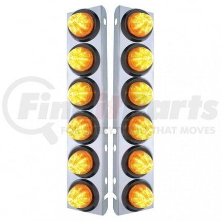 33814 by UNITED PACIFIC - Air Cleaner Light Box Panel - Stainless Steel, 12 Cutouts, 2 in. Amber LED/Lens, Beehive Lights, with Grommet