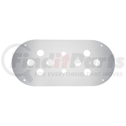 34026 by UNITED PACIFIC - Dome Light Bracket - Stainless Steel, with 8 x 3/4" Mini Light Cut-Outs