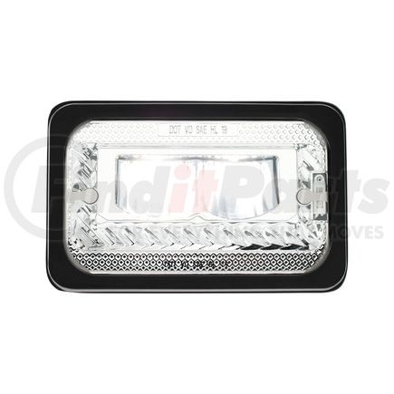 34132 by UNITED PACIFIC - ULTRALIT LED 4" x 6" Heated High Beam Chrome Headlight with Glass Lens/Aluminum Housing