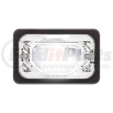 34131 by UNITED PACIFIC - ULTRALIT LED 4" x 6" Heated Low Beam Chrome Headlight with Glass Lens/Aluminum Housing