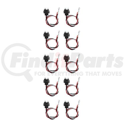 34212P10 by UNITED PACIFIC - 3-Wire Pigtail with 3-Prong Straight Plug, 12" Lead, 16 GA, Pack of 10