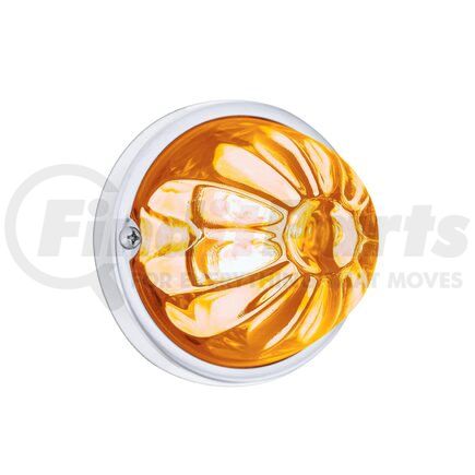35031 by UNITED PACIFIC - Marker Light - (4) Amber LED, Clear Lens, Stainless Steel Bezel, Watermelon Style