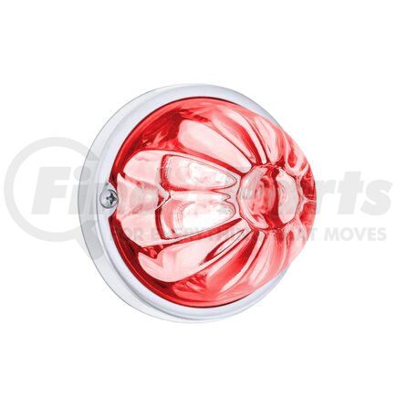 35032 by UNITED PACIFIC - Marker Light - (4) Red LED, Clear Lens, Stainless Steel Bezel, Watermelon Style