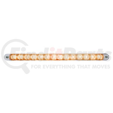 39698 by UNITED PACIFIC - Auxiliary Light - 14 LED 12" Auxiliary Strip Light, with Bezel, Amber LED/Chrome Lens