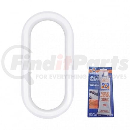 United Pacific 40918 Window Cover Window Cover - Chrome, Exterior, Oval, with Adhesive, for Peterbilt