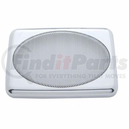 40919 by UNITED PACIFIC - Speaker Cover - Chrome, 7" x 4- 7/8", Snap-On, for Various Peterbilt Models
