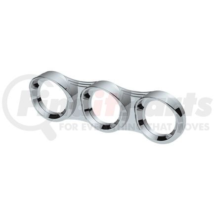 41295 by UNITED PACIFIC - Gauge Panel - 3-Gauge Cluster Cover, with Visor, Horizontal, for 2006+ Peterbilt