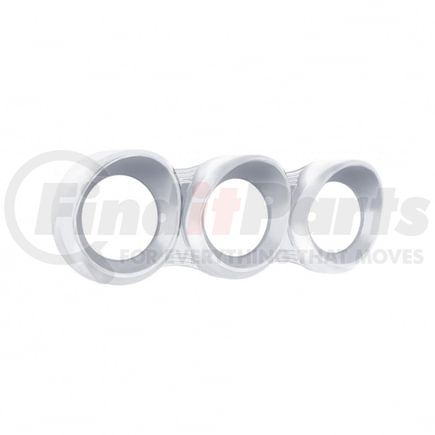 41720 by UNITED PACIFIC - Gauge Panel - Cluster Cover, 3-Gauge, with Visor, Horizontal, for 2005 & Older Peterbilt