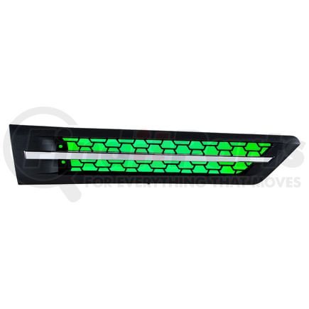 United Pacific 42868 Shaker Hood Scoop Grille Shaker Hood Scoop Grille - Passenger Side, with Green LED, for 2018-2024